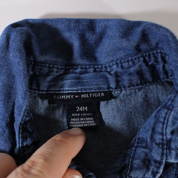 TOMMY HILFIGER Denim Embroidered Tunic Top 24m - Picture 5 of 6
